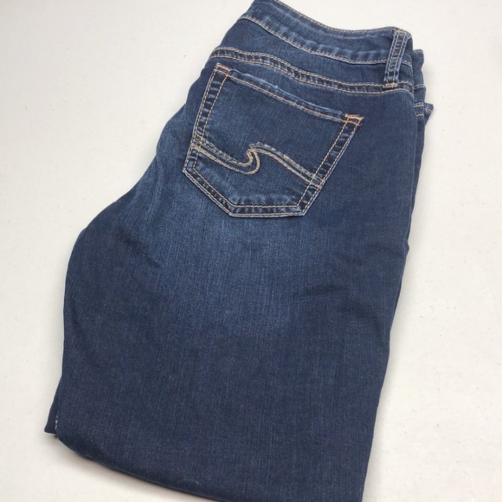 Silver Jeans Dark Blue Ankle Cropped Jeans